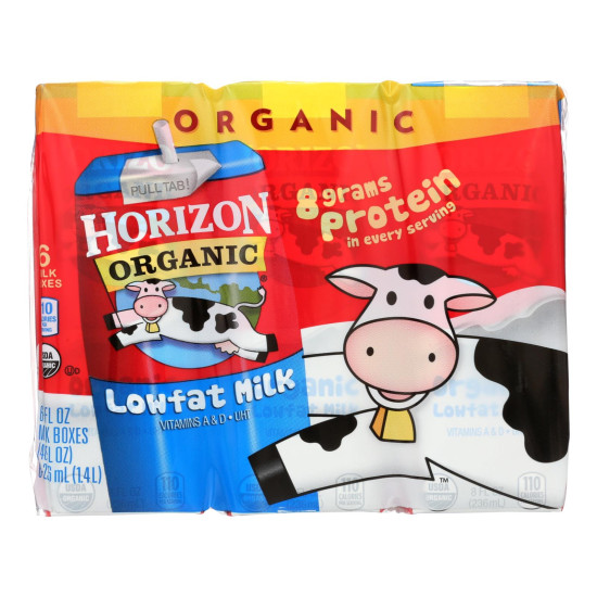 Horizon Organic Dairy Organic Low Fat 1  Milk - Aseptic - Case Of 3 - 6/8 Fl Ozidx HG1270115