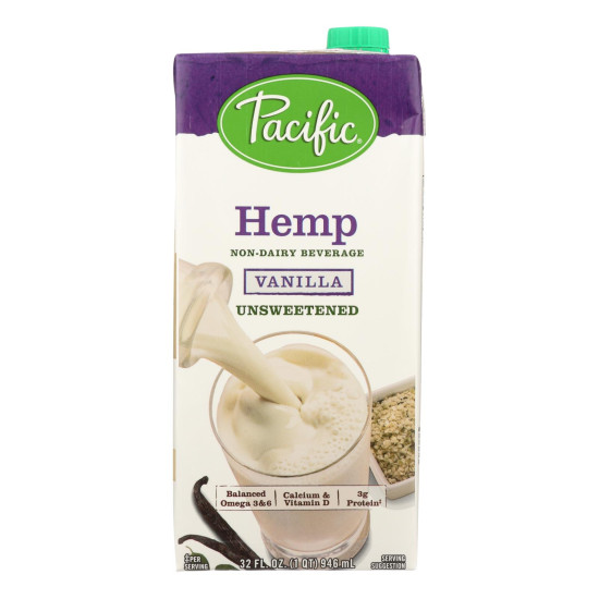 Pacific Natural Foods Hemp Vanilla - Unsweetened - Case Of 12 - 32 Fl Oz.idx HG0421750